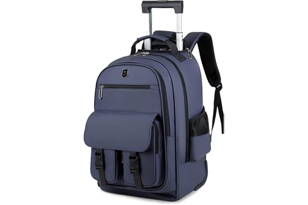 FANDARE Rullande bärbar dator ryggsäck konvertibel bagage ryggsäck med hjul resa dagryggsäckar multifunktionellt handbagage för affärsresa män livsstil fritid utomhus urban vattentät PU-film