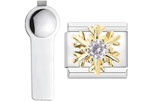 VLYX Personalized Golden Mini Creature Theme Charm, with Installation Tool, Stainless Steel 9mm Italian Link Charm