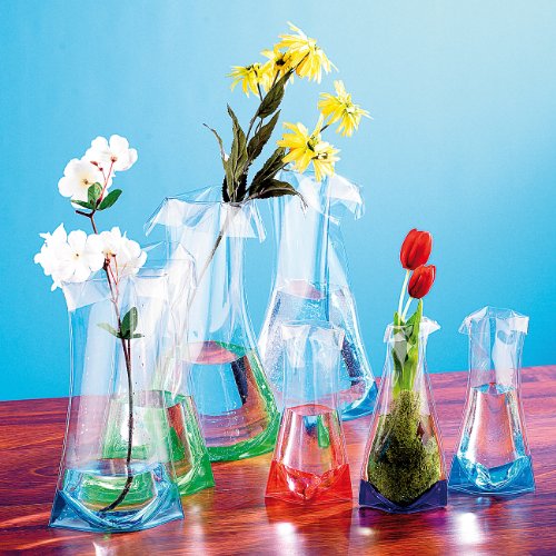 infactory Faltbare Kunststoff-Vasen „“ Color Tube““ 7er-Set – Faltbar, formbar unzerbrechlich – paßt einfach immer! - 4