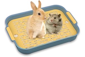 POWMAG Bac Litiere Lapin, Bac à litière pour Chat ou Lapin, Litière La-pin pour Petits Animaux, Cochons d'Inde (Petit (Bleu Profond))