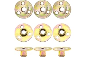 CEEYSEE 10 Pezzi Dado Flangiato a T M10 con Flangia Foro Bavato Round Base Screw in T Nut Fissaggio Della Flangia a Tre Fori per Elettrodomestici e,Mobili (M10/FLZ-LM)