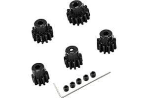 YIJIALINK Lot de 32 pignons en acier 3,175 mm 10T 11T 12T 13T 14T Compatible avec 1/10 Crawler Truck Traxxas Arrma HSP HPI AXIAL Tamiya LOSI RC Pièces mises à niveau (10T 11T 12T 13T 14T)