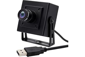 Svpro Cámara Full HD 1080P Low Light USB con carcasa de aluminio, sensor IMX323 Mini USB Webcam 2MP H.264 USB con micrófono digital integrado para PC o proyecto integrado
