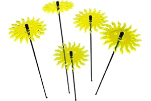 SUN CATCHER GARDEN DECOR 5X Soleil Attrape Soleil, Bouquet de Soleil avec 5 Bouchons de Jardin décoratifs, 25cm de Haut, idée Cadeau pour Chaque Jardin, Colour:Fluorescent Yellow