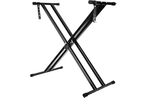 Trintion X Frame Music Keyboard Stand - 49cm-97cm Adjustable Universal Classic & Electronic Piano Stand with Locking Straps (7 Position Folding Height)