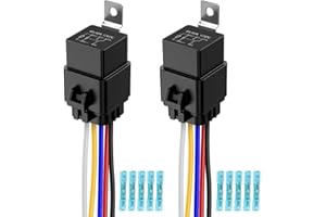 Gebildet 2 pezzi 40/30 Amp Impermeabili Relè Interruttore, Set di Cablaggio 12AWG Con Diodo Integrato, Relè per Auto SPDT a 5 Pin da 12V CC Con Connettori Impermeabili