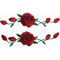 Coppia Di Patch Adesive A Forma Di Fiore Di Cardo - Rosa Pesca, Ricamate, Da Stirare O Cucire Su Tessuti