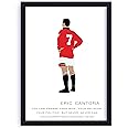 QUOTE - UNQUOTE ART Eric Cantona Framed Wall Art - Manchester United Poster Football Posters - Minimalistic Room Decor - Inspirational Posters - 11x14 inches - Black Frame