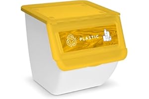 Acan Contenitore con ruote impilabile, in plastica, contenitore per rifiuti, contenitore per rifiuti (plastica, 36 litri, 36 x 38,5 x 38 cm)