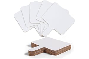 SAVITA 10 pezzi da 24,6 x 20 cm a secco, lavagne di risposta lavabili, tenute a mano in legno bianco, lavagna bianca double face, per lezioni in classe, riunioni di ufficio, feste di famiglia