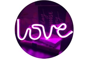 QiaoFei Néon lumineux Love Décoration murale pour fête de mariage chambre d'enfant salon maison bar pub hôtel (rose)