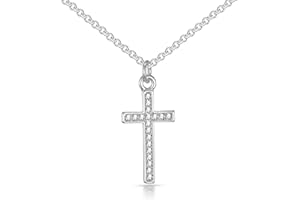 Philip Jones Silver Plated Pave Cross Necklace Created with Zircondia® Crystals