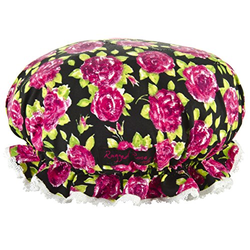Ragged Rose Floral Shower Hat, Black Rose