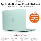 McStorey MacBook Air M1 Kılıf A2337 Uyumlu 13 İn&ccedil; Mat Sert Kılıf A2179 A1932 Parmak İzi Bırakmayan Koruyucu Hard Case Kapak A