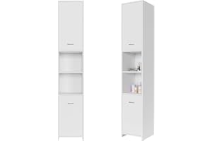 Casaria® Mobile Alto Bagno 6 Ripiani 180x30x30cm Armadio Salvaspazio Mobiletto Asciugamani Mobili a Colonna Arredo Bagno Mobiletti Salvaspazio