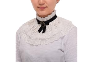 BLESSUME clown kragen falscher abnehmbarer abnehmbarer kragen damen frauen rüschen kragen (Weiß 1)