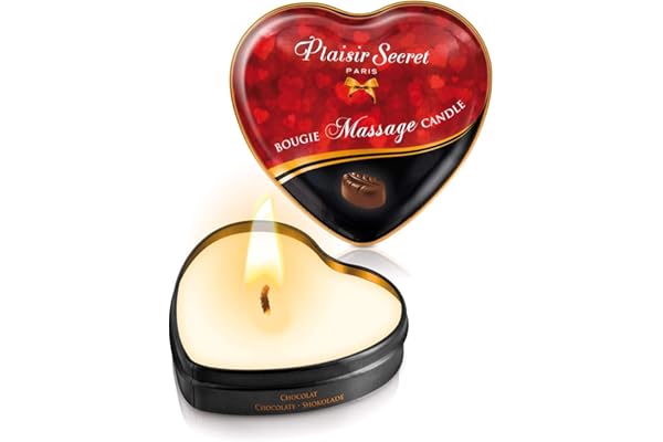 Plaisirs Secrets Mini Bougie de Massage au Chocolat Boîte Cœur 35 ml