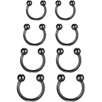 Piercing Septum Titane 16G - Anneau Fer à Cheval Filetage Interne - Pour Nez, Sourcil
