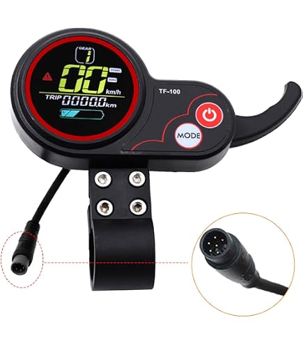 XUXHOU Remplacement de Poignée de Frein pour Scooter électrique 4 Lite, Levier de Frein avec Connecteur Femelle 3 Broches et Cloche