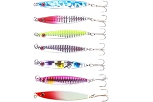 TopHomer 7PCS Sea Fishing Spinners Set, 7 Spinner Fishing Lures for Bass, Trout