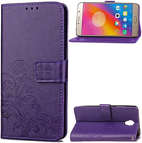 Lenovo P2 Case - Luxury Slim PU Leather Flip Protective Magnetic Wallet Cover Case for Lenovo P2 with Card Slot and Stand Feature (Purple)