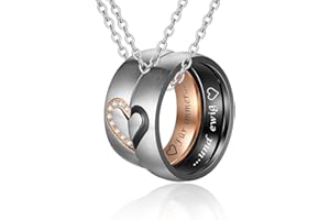 Gkmamrg Naszyjnik dla pary, prezent dla partnera, Stal nierdzewna