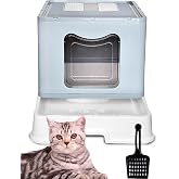 ModMio Jumbo Filtreli Kapalı Kedi Tuvaleti Kokuyu &Ouml;nleyen &Ccedil;ift Filtreli &Ccedil;ekmeceli K&uuml;rek Hediyeli 50X40X39 cm