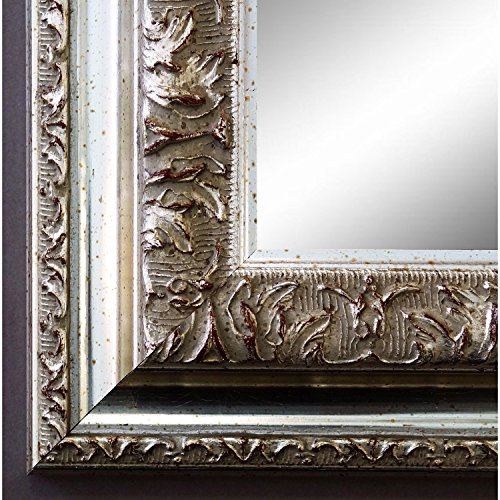 Spiegel Wandspiegel Badspiegel Flurspiegel Garderobenspiegel - Über 200 Größen - Rom Silber 6,5 - Größe des Spiegelglases 30 x 90 - Wunschmaße auf Anfrage - Antik, Barock