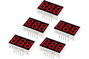 YOKIVE 5pz LED Display Digitale Tubo, LED Segmento Display Catodo 3 Bit 7 Fai-da-te Ottimo per Elettrodomestici, Strumenti, Auto Accessori, Rosso, (11 Pin)
