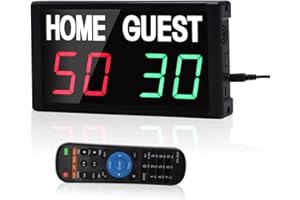 GAN XIN Anzeigetafel Elektronische, Tragbare LED Anzeigetafel 1.8 Zoll Digitale Scoreboard mit Fernbedienung für Basketball, Fußball, Volleyball