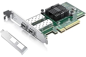 ‎H!FIBER.COM H!Fiber.com 10G Ethernet Netzwerk-Karte,2 Ports SFP+ NIC,10GbE CNA,SPEC Equal zu X520-DA2,mit Intel 82599ES Controller,Unterstützung Windows Server/Linux/VMware (Nicht Unterstützung MAC)