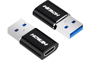 HOWJIM Adattatore da USB a USB C 2pezzi,OTG Adattatore da Type C Femmina a USB3.0 Maschio,Ricarica Rapida PD27W/66W QC100W Trasferimento Dati 5Gbps per M-acBook Phone 17/16/15 Pad G-alaxy X-peria Nero