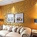 Produktbild Enko Moderne Luxus abstrakte Kurve 3D Wallpaper Roll Mural Papier, Beflockung gestreift Farbe Tapete, für Schlafzimmer Wohnzimmer TV Backdrop 0.7m * 8.4m. (Gold)