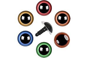 FIDGET PACK 140 Pcs Sicherheitsaugen Für Häkeltiere, Sicherheitsaugen, Unterlegscheiben, Gelten Puppe Marionette Plüschtier DIY Puppen, Bären Handwerk(7 Color Transparent,Grün,Gelb,Gold,braun,Rot,Blau14mm)