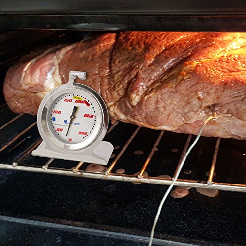 Backofen / Ofen Thermometer . Temperaturanzeige für Niedergartemperatur und Backen . Edelstahl / Analog / Bimetall . Modell Lantelme Racing - 2