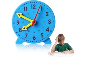 NHPY 1 Artikel Lernuhr Kinder,Kinder lernuhr,Uhrzeit Lernen Kinder,Lernspiel Uhr,Zeitunterrichts- und Demonstrationsuhrmodell, Lernressourcen für Kinder in der frühen Bildung（Blau）