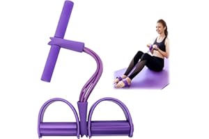 AWAVM Opór wielofunkcyjny, sprzęt do ćwiczeń brzucha 4-rurowy pasek oporowy na pedały, sprzęt gimnastyczny do domu, sprzęt do pilatesu, trener sportowy z liny napinającej