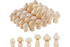 GATPHY 30PCS Wooden Mushroom Unfinished Various Sizes Mushroom Ornaments DIY Paint Color Mini Natural Mushrooms Making Home Decor for Craft Art Projects Kids Graffiti Toy (A)