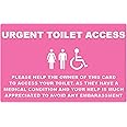 Pink Urgent Toilet Medical Card Disability Awareness Access Weak Bladder/Bowel Condition Cant Wait NHS (Pink Toilet) Quantum Leap®