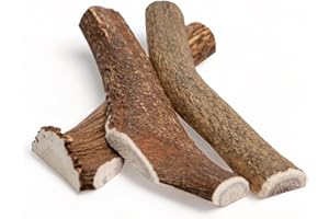 Dilecti Asta de Ciervo para Perros - Asta de Ciervo para Perros Elaborada con Asta de Ciervo Roja Natural y Cuidadosamente Seleccionada, Rica en Proteínas y Minerales. - Dividida S (Paquete de 3)