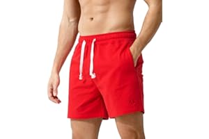 Casey Kevin Men's Sweat Cotton Shorts 5 Inch Shorts with Zipper Pockets Athletic Workout Short,New
