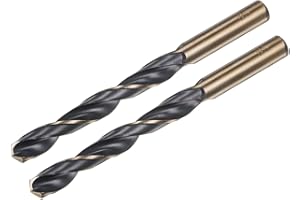 QUARKZMAN 2pz Punte Elicoidali 10,5mm Punte Elicoidali M2 Acciaio Rapido (HSS) Nitruro Nero & Rivestimento Titanio Dorato per Acciaio Inossidabile Lega di Alluminio Metallo