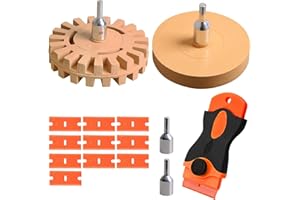VEGOATY 2 Stuck (Ø100 mm & Ø88 mm) Folienradierer Auto, Gummi Radierscheibe mit Kunststoff Schaber, Aufkleber Radiergummi, Folienradierer für Akkuschrauber zum Entfernen von vereiteln Folien
