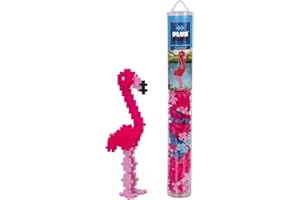 Plus-Plus 9604242 Kreativ-Bausteine Tube, Flamingo, Geniales Konstruktionsspielzeug, 100 Teile