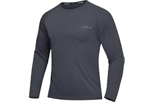 DEHORU Men’s Long Sleeve T Shirts Quick Dry UPF 50+ Tshirt Moisture Wicking Running Tops UV Protection Sun Protection Shirt for Sport Hiking Fishing