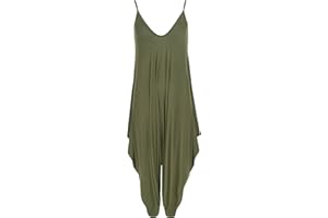 WearAll - Lagenlook Strappy Ausgebeult Harem Jumpsuit Kleid Top Playsuit Cami - 8 Farben - Größe 28-48