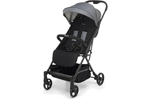 Foppapedretti Passeggino Compatto Voilà, per bambini 0-22 Kg (0-4 anni), Chiusura ad 1 mano, Self-Standing, Schienabile Regolabile, Trasportabile, Porta Oggetti, Telaio in Alluminio, Cemento