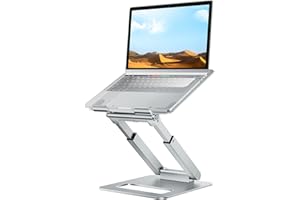 tounee Supporto PC Portatile, Siediti for Stare In Piedi Supporto Laptop Ergonomico Regolabile, Supporto Notebook Laptop Computer Stand Compatibile con MacBook Air Pro Tutti i Laptop da 10-17"-Argento