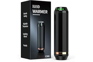 Rarxix Scaldamani Elettric, Scaldamani Ricaricabile 5000 mAh, Riutilizzabile Scaldamani Elettrico Portatile da 3 Livelli di 35-55°C, con Funzione Torcia Idoneità per Caccia, Golf, Campeggio