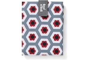 Roll'eat ® | Bolsa Merienda, Porta Bocadillos con Envoltorio Reutilizable, Porta Alimentos Ecológico sin BPA, Bolsa de Tela, Color Born - Boc'n'Roll Tiles